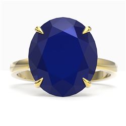9 ctw Sapphire Designer Solitaire Engagment Ring 18k Yellow Gold
