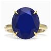 Image 1 : 9 ctw Sapphire Designer Solitaire Engagment Ring 18k Yellow Gold