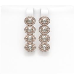 5.33 ctw Oval Cut Diamond Micro Pave Earrings 18K Rose Gold