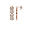 Image 2 : 5.33 ctw Oval Cut Diamond Micro Pave Earrings 18K Rose Gold