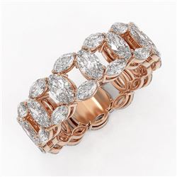 6.89 ctw Oval & Marquise Diamond Eternity Band 18K Rose Gold