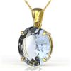 Image 1 : 9 ctw Aquamarine Designer Solitaire Necklace 18k Yellow Gold