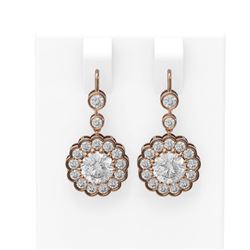 3.93 ctw Diamond Earrings 18K Rose Gold