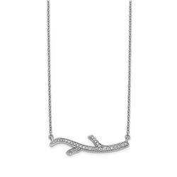 14k White Gold .231ct Diamond Branch Necklace - 18 in.