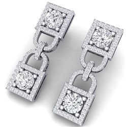 4 ctw Certified SI/I Diamond Halo Earrings 18K White Gold