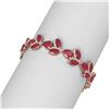 Image 2 : 40.92 ctw Ruby & Diamond Bracelet 18K Rose Gold
