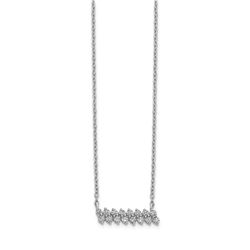 14k White Gold .32ct 4 mm Diamond Bar Necklace - 18 in.