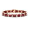 Image 1 : 26.21 ctw Ruby & Diamond Micro Pave Halo Bracelet 10k Rose Gold