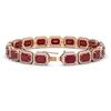 Image 2 : 26.21 ctw Ruby & Diamond Micro Pave Halo Bracelet 10k Rose Gold