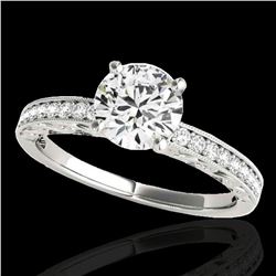 1.18 ctw Certified Diamond Solitaire Antique Ring 10k White Gold
