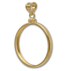 14K Gold Screw-Top Plain-Front Coin Bezel ($10 U.S. Gold)