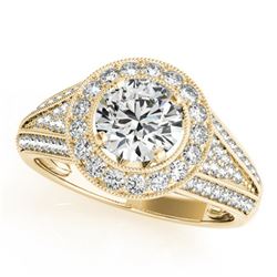 1.7 ctw Certified VS/SI Diamond Halo Ring 14k Yellow Gold