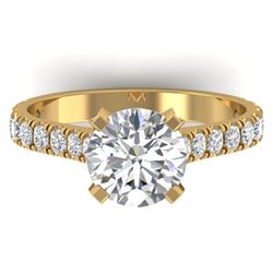 2.4 ctw Certified VS/SI Diamond Solitaire Art Deco Ring 14k Yellow Gold
