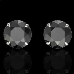 4 ctw Black Diamond Designer Earrings 18k White Gold