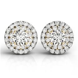 1 ctw Diamond Solitaire VS/SI Certified Halo 14k 2Tone Gold