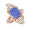 Image 3 : 5.27 ctw Tanzanite & Diamond Ring 18K Rose Gold