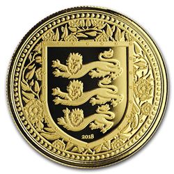 2018 Gibraltar 1 oz Gold Royal Arms of England BU