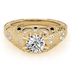 0.97 ctw Certified VS/SI Diamond Solitaire Antique Ring 14k Yellow Gold