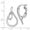 Image 2 : 14k White Gold Curved Hoop Earrings - 35 mm