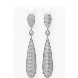 7 ctw Diamond Earrings 18K White Gold