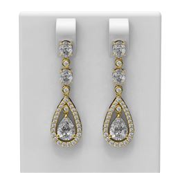 4.16 ctw Diamond Earrings 18K Yellow Gold