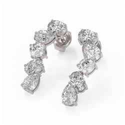 2.7 ctw Mix Cut Diamonds Designer Earrings 18K White Gold