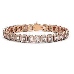 13.56 ctw Emerald Cut Diamond Micro Pave Bracelet 18K Rose Gold