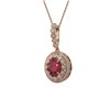 Image 1 : 4.67 ctw Certified Ruby & Diamond Victorian Necklace 14K Rose Gold