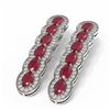 Image 3 : 9.85 ctw Ruby & Diamond Earrings 18K White Gold