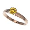 Image 1 : 0.54 ctw Certified Intense Yellow Diamond Engagment Ring 10k Rose Gold
