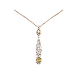 4.98 ctw Citrine & Diamond Necklace 18K Rose Gold