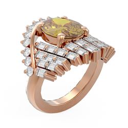9.48 ctw Canary Citrine & Diamond Ring 18K Rose Gold