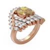 Image 1 : 9.48 ctw Canary Citrine & Diamond Ring 18K Rose Gold