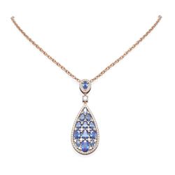 11.4 ctw Tanzanite & Diamond Necklace 18K Rose Gold