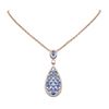 Image 1 : 11.4 ctw Tanzanite & Diamond Necklace 18K Rose Gold