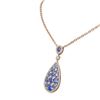 Image 2 : 11.4 ctw Tanzanite & Diamond Necklace 18K Rose Gold