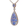 Image 3 : 11.4 ctw Tanzanite & Diamond Necklace 18K Rose Gold