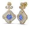 Image 2 : 7.61 ctw Tanzanite & Diamond Earrings 18K Yellow Gold