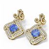 Image 3 : 7.61 ctw Tanzanite & Diamond Earrings 18K Yellow Gold