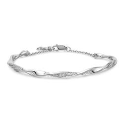 14k White Gold .45ct Diamond Twist Bangle Bracelet - 7 in.