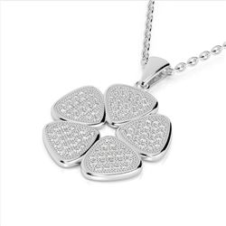 0.80 ctw Micro Pave VS/SI Diamond Designer Necklace 14k White Gold
