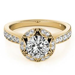 1.5 ctw Certified VS/SI Diamond Halo Ring 14k Yellow Gold
