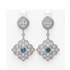Image 1 : 6.48 ctw Intense Blue Diamond Earrings 18K White Gold