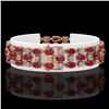 Image 2 : 17.74 ctw Ruby & Diamond Row Bracelet 10K Rose Gold