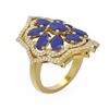 Image 1 : 7.38 ctw Sapphire & Diamond Ring 18K Yellow Gold