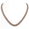 Image 1 : 21.69 ctw Oval Cut Diamond Micro Pave Necklace 18K Rose Gold