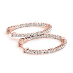 3.65 ctw Diamond VS/SI 40 MM Hoop Earrings 14k Rose Gold