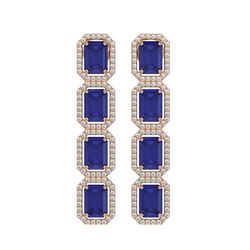 12.33 ctw Sapphire & Diamond Micro Pave Halo Earrings 10k Rose Gold