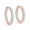 Image 2 : 7.5 ctw Diamond VS/SI 37 MM Hoop Earrings 14k Rose Gold