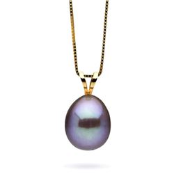 Metallic Lavender Drop Shape Freshwater Pearl Pendant